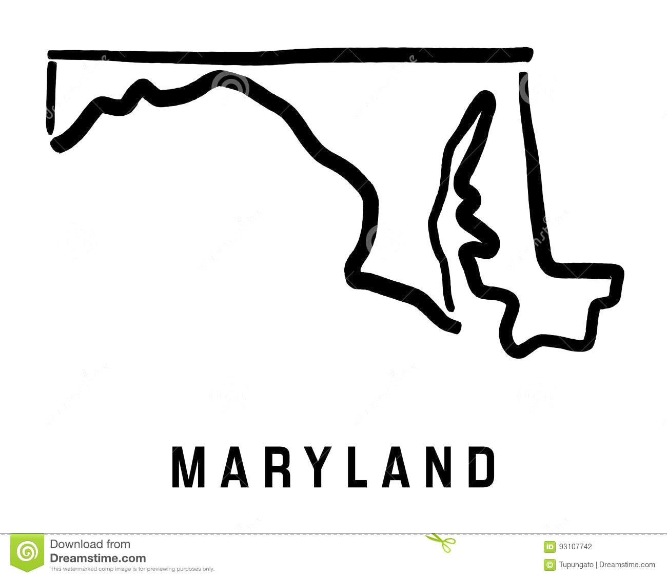 1300x1130 Maryland Map Stock Vector Illustration Of Concept 93107742