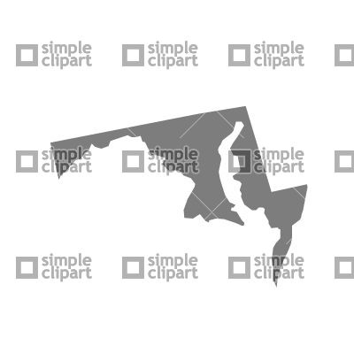 400x400 Maryland State Map Silhouette Vector Image