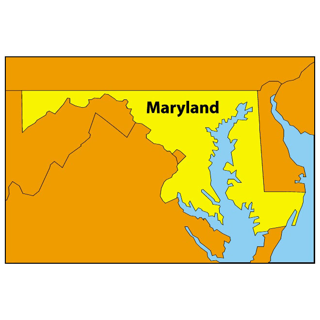 660x660 Vector Map Of Maryland
