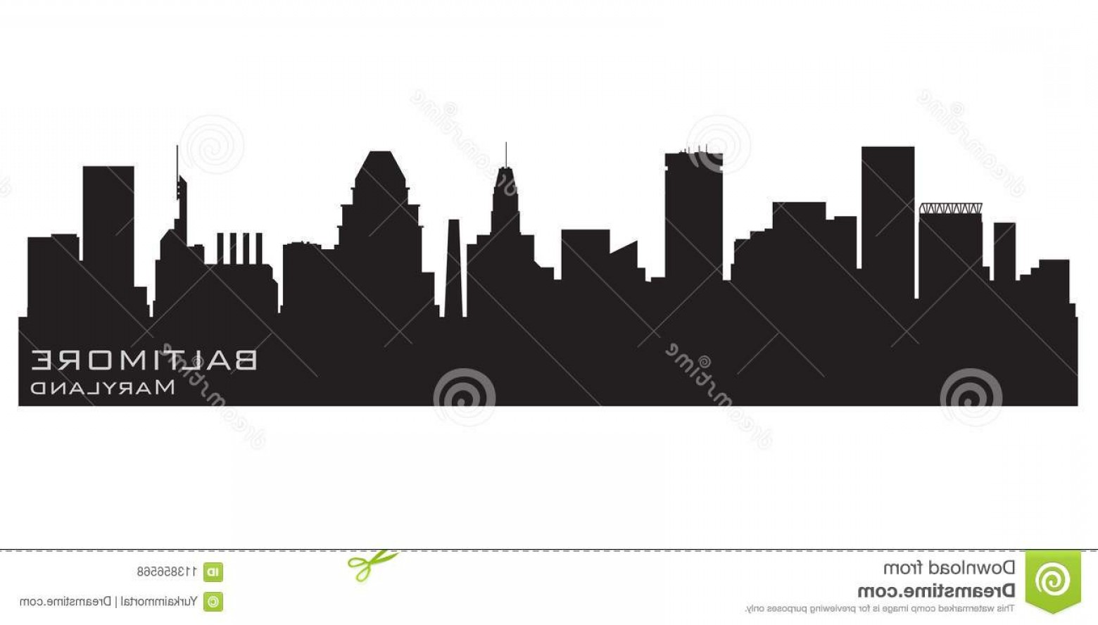 1560x888 Baltimore Maryland Skyline Background Vector Illustration