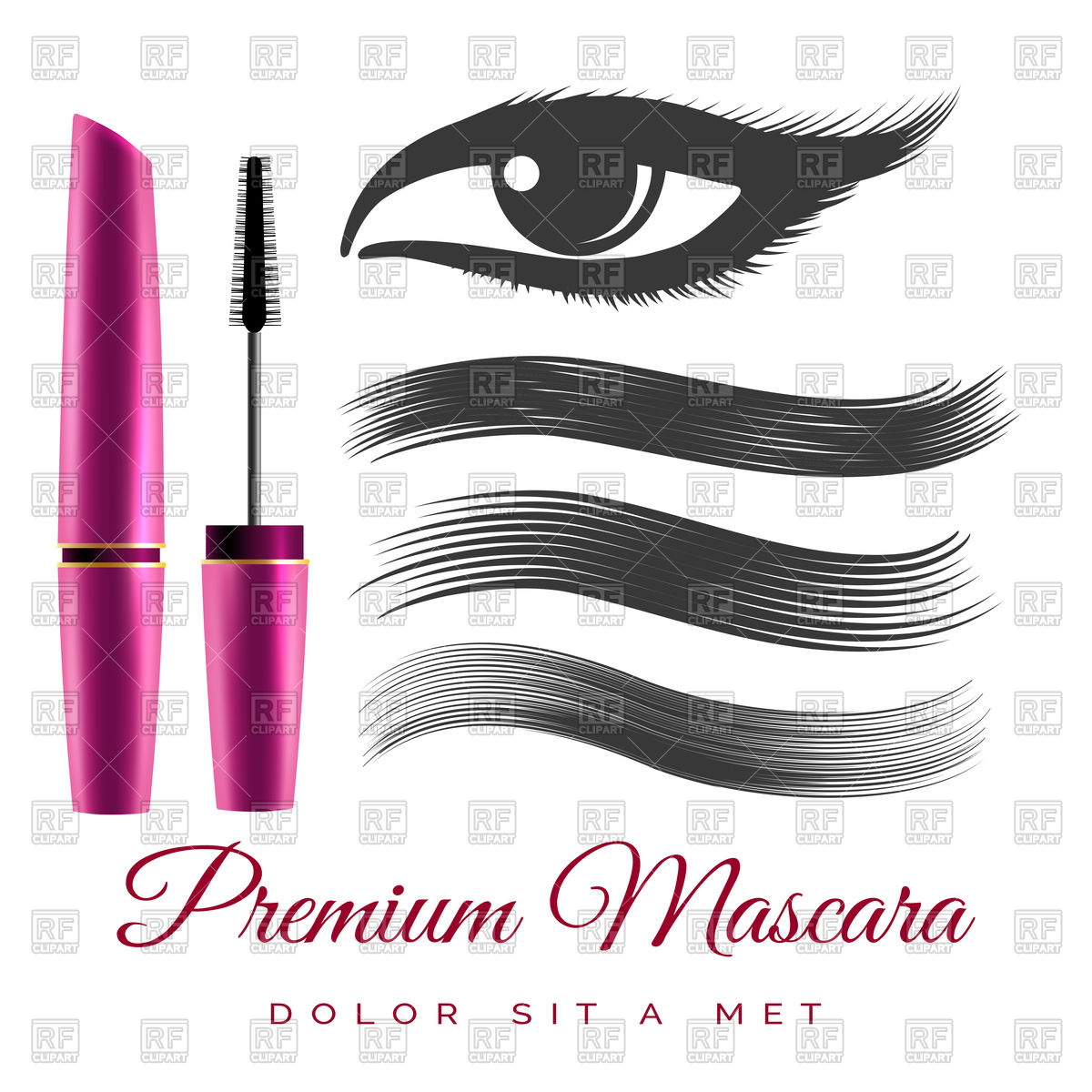 1200x1200 Woman Eye And Black Mascara Brush Vector Image Vector Artwork Of