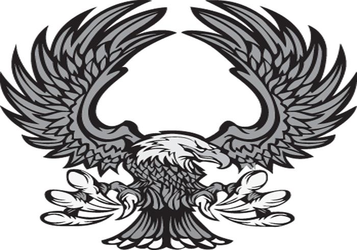700x490 Eagle With Wings And Claws Mascot Logo Vector