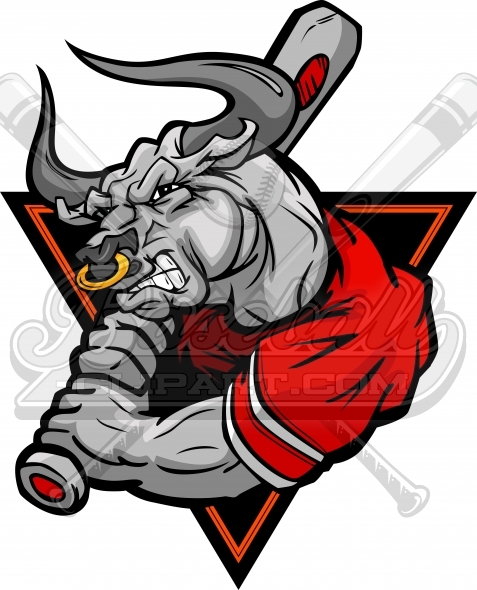 477x590 Bulls Baseball Logo Vector Clipart Image