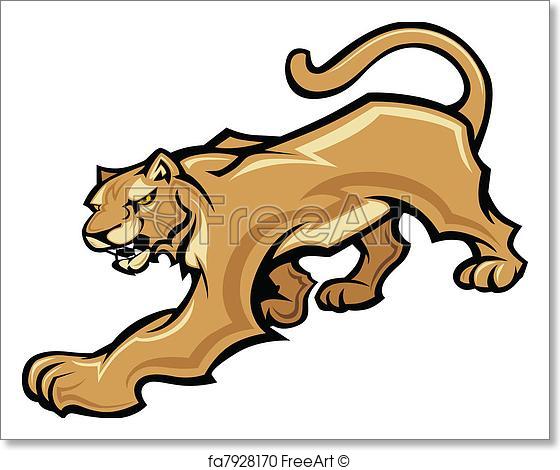560x470 Free Art Print Of Cougar Mascot Body Vector Graphic. Graphic