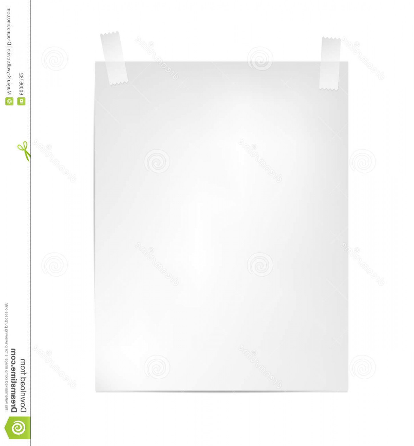 1449x1560 Stock Illustration Vector Note Paper Scotch Tape Sample Image
