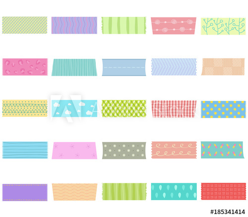 500x438 Vector Illustration Set Of Cute Hand Drawn Masking Tape (Washi