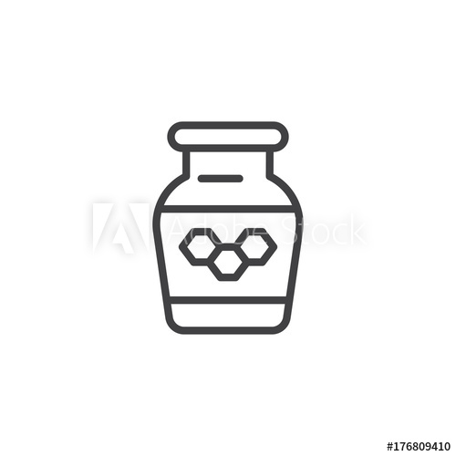 500x500 Honey Jar Line Icon, Outline Vector Sign, Linear Style Pictogram