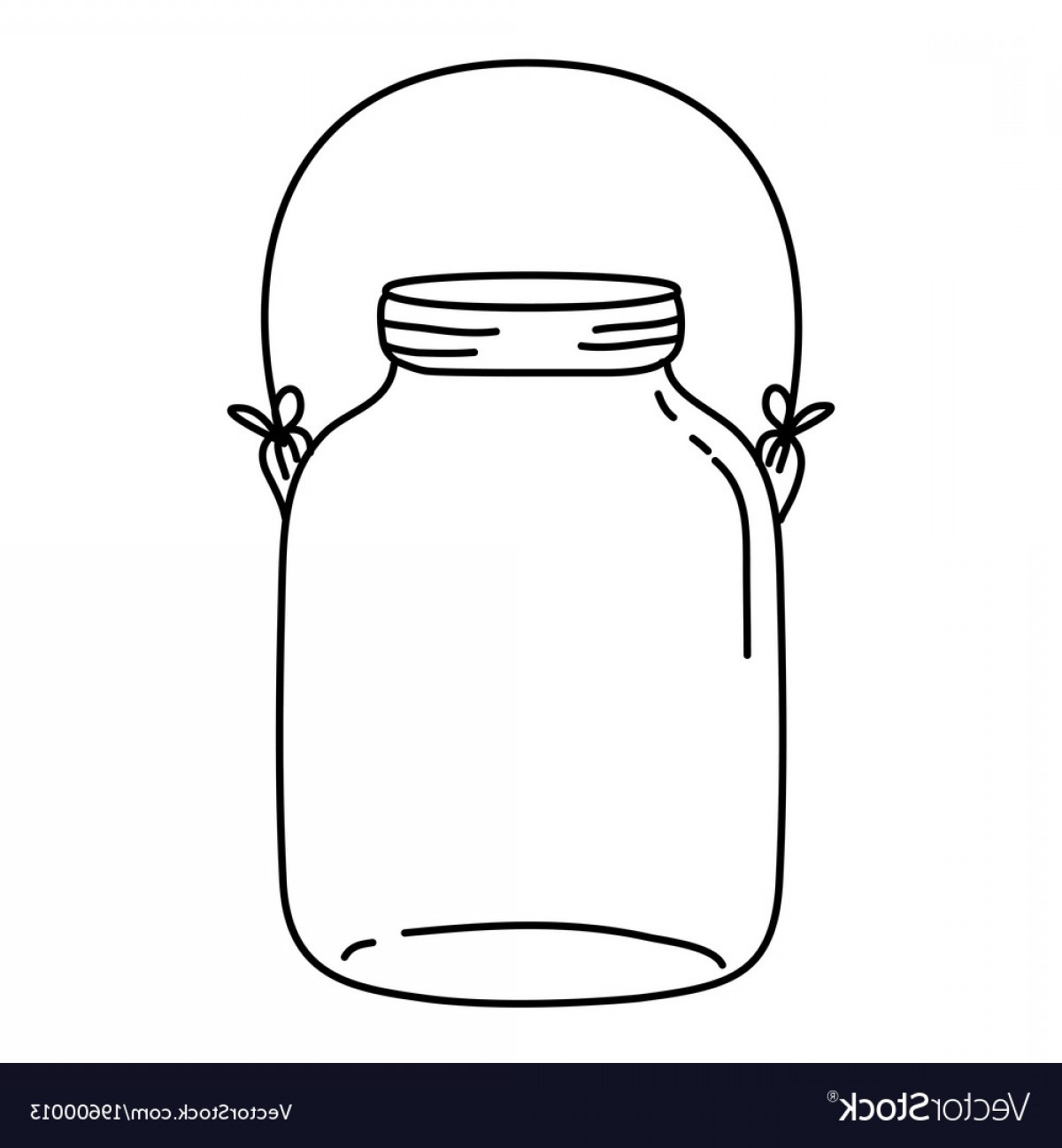 1200x1296 Line Middle Mason Glass With Wire Handle Vector Createmepink