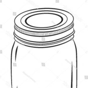 300x300 Mason Jar Vector Black Outline Orangiausa