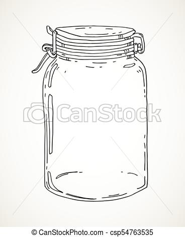 368x470 Hand Drawn Jar. Vector Hand Drawn Illustration With Vintage Glass
