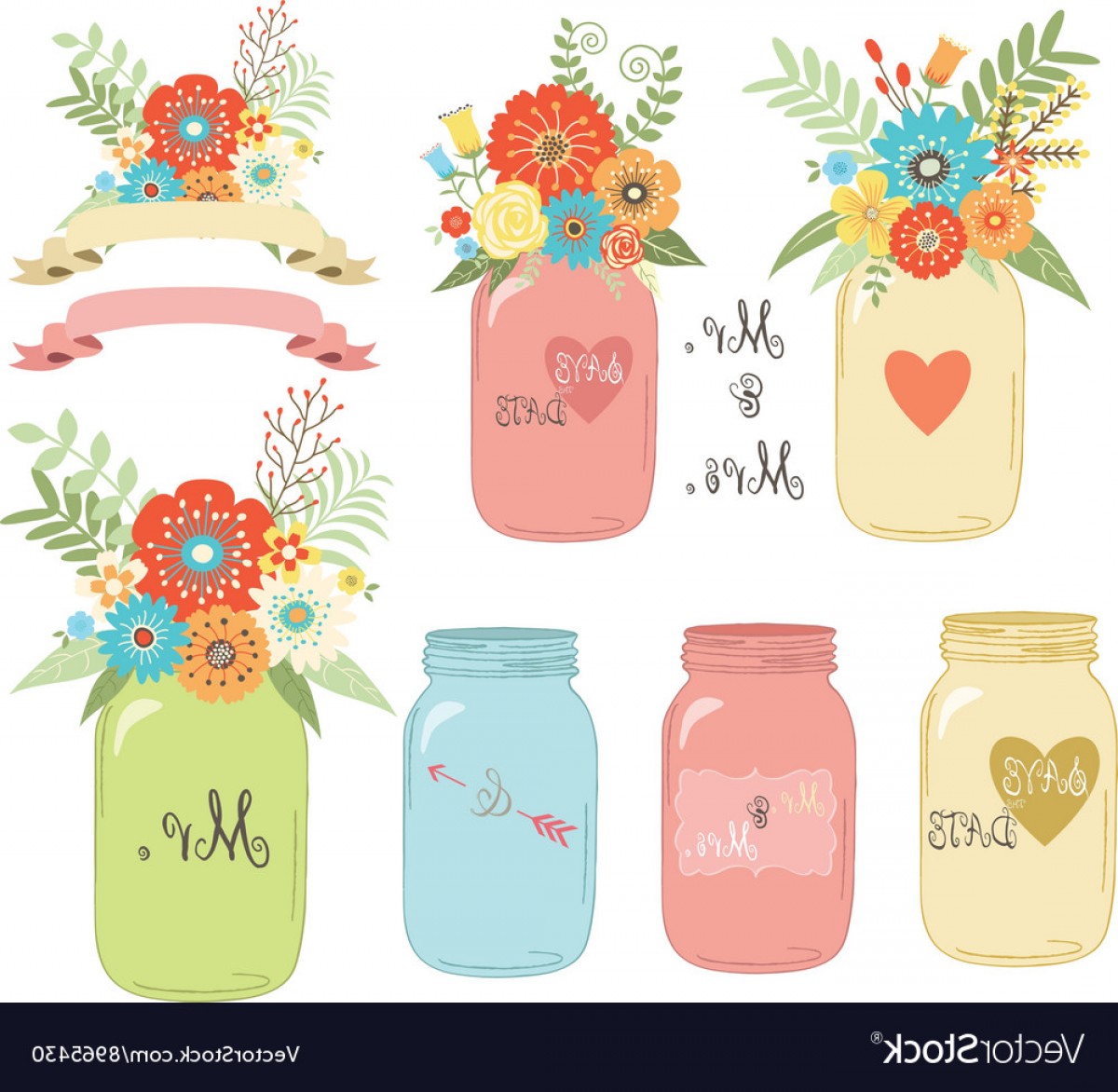 1200x1172 Wedding Flower Mason Jar Vector Arenawp