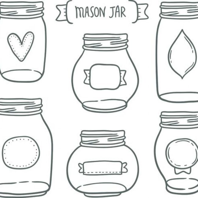 650x650 Snap Pattern Of Jars With Hand Drawn Halloween Elements Vector