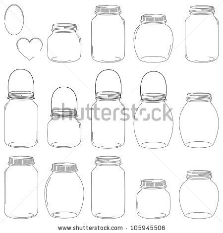 450x470 Free Vector Download Large Set Of Hand Drawn Mason Jar Vectors