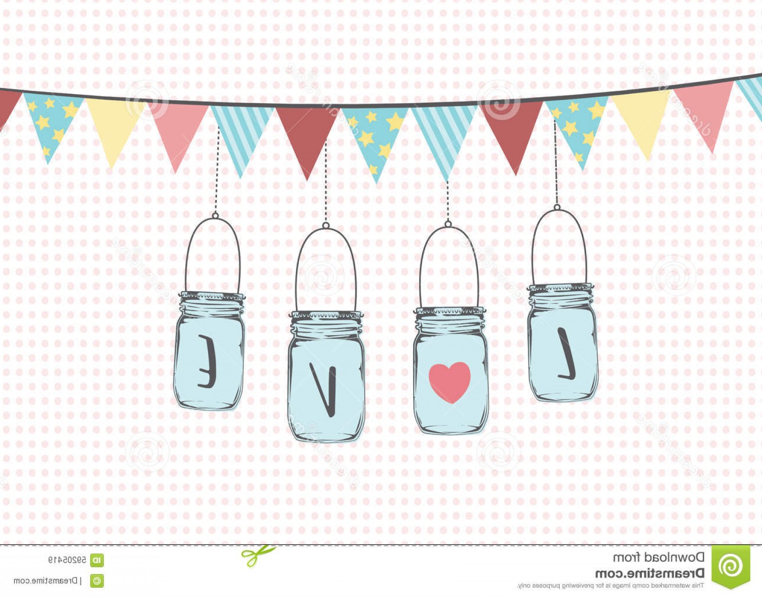 1560x1222 Stock Illustration Vector Illustration Hanging Mason Jars Pennant