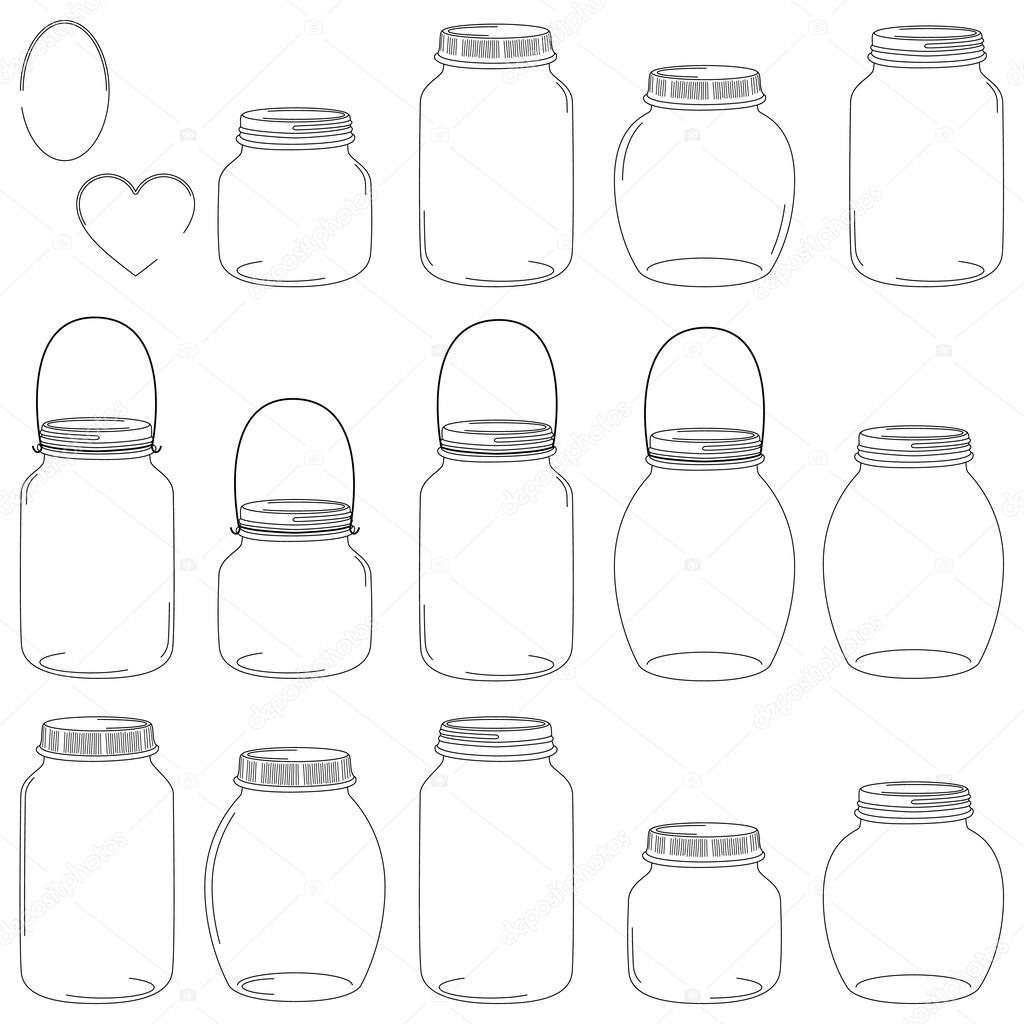 1024x1024 Drawn Mason Jar Vector
