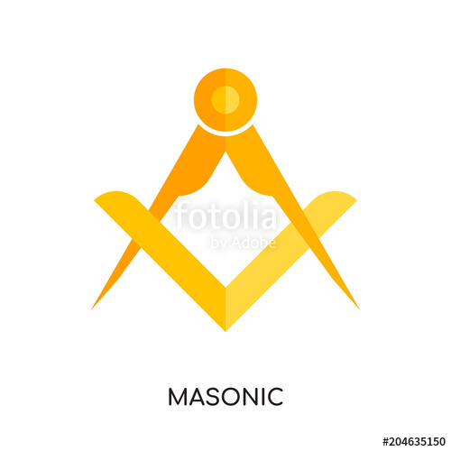 500x500 Masonic Logo Vector Icon Isolated On White Background, Colorful