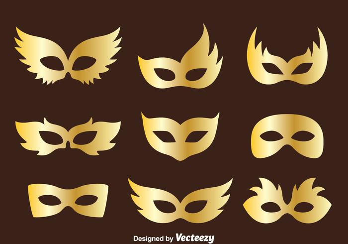 700x490 Golden Masquerade Mask Collection Vector