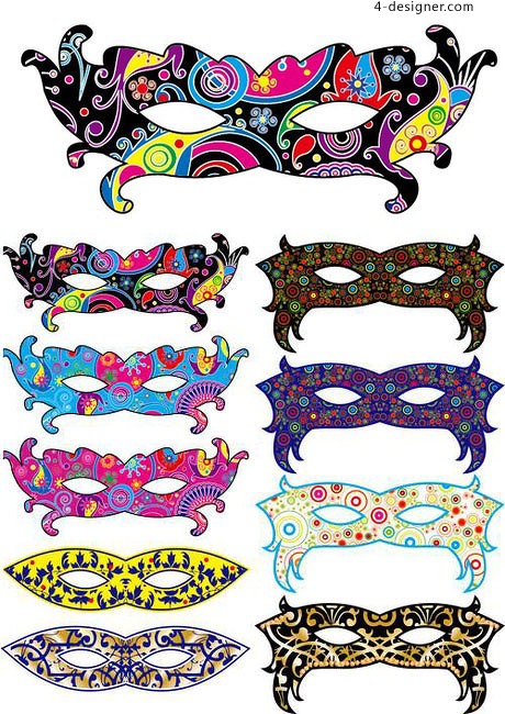 460x650 4 Designer Beautiful Vector Masquerade Mask