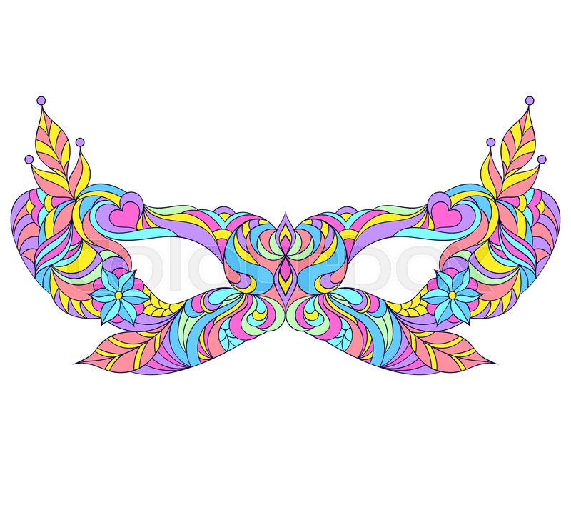 800x742 Vector Illustration Of Mardi Gras Mask On White Background