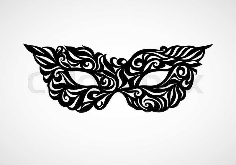 800x560 Black And White Isolated Masquerade Mask. Eps8. Rgb. Global Color