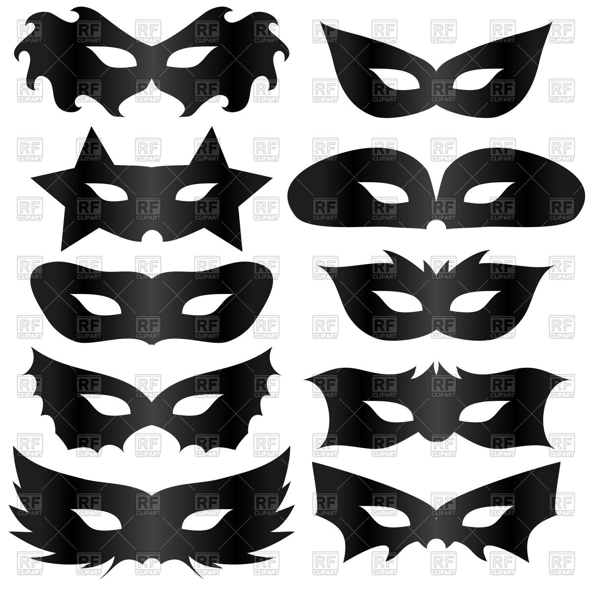 1200x1200 Black Silhouettes Masquerade Masks Vector Image Vector Artwork