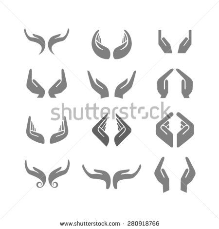 450x470 Vector Set Of Hands In Various Positions Convention Branding
