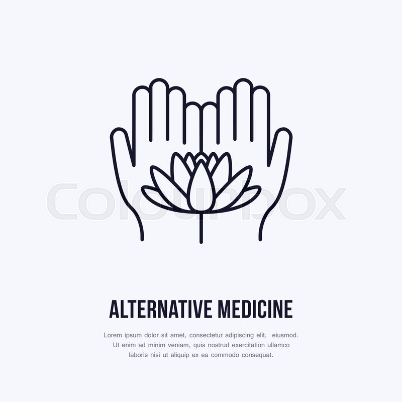 800x800 Alternative Medicine Flat Line Icon, Logo. Vector Illustration Of