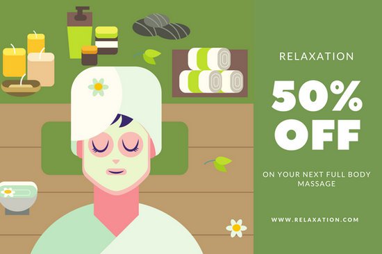 550x366 Green With Spa And Daisies Vector Illustration Massage Gift