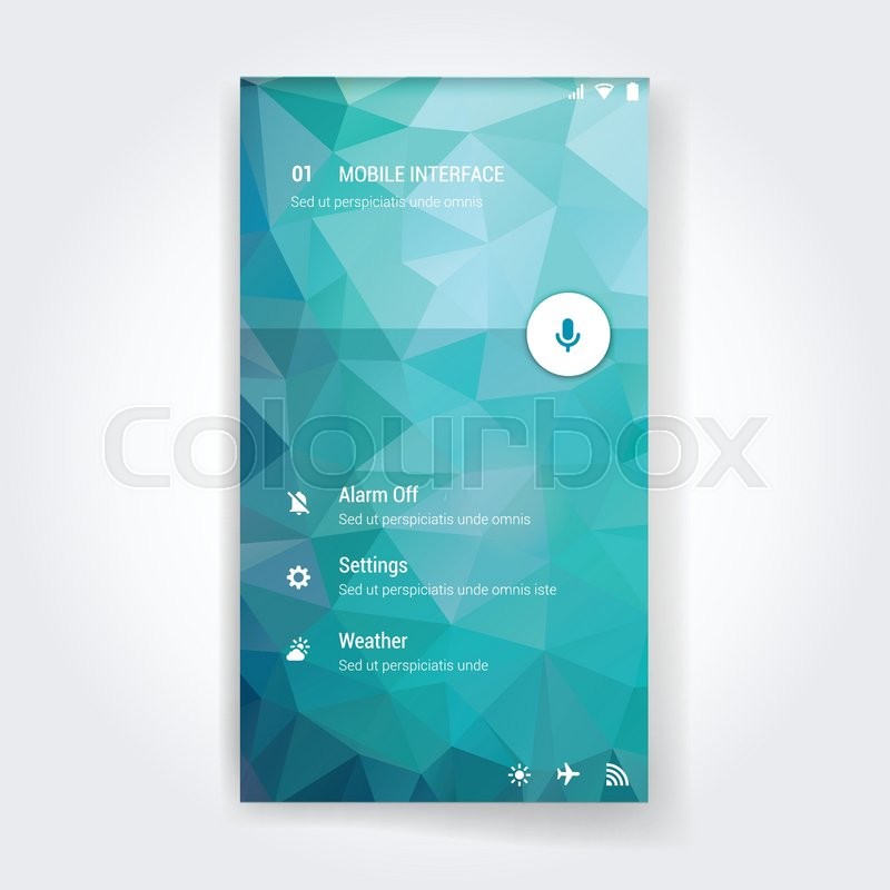800x800 Modern User Interface Screen Template For Mobile Smart Phone Or