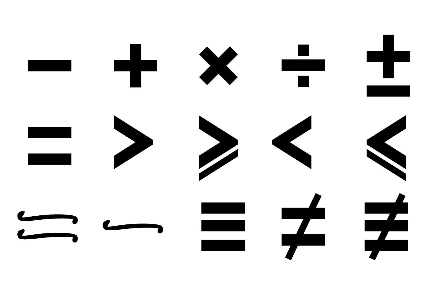 1400x980 Math Symbols Free Vector Art