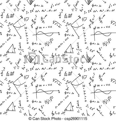 450x470 Seamless Math Background Pattern. Eps 10 Vector Illustration.