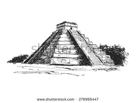 450x341 Collection Of Mayan Pyramid Drawing High Quality, Free