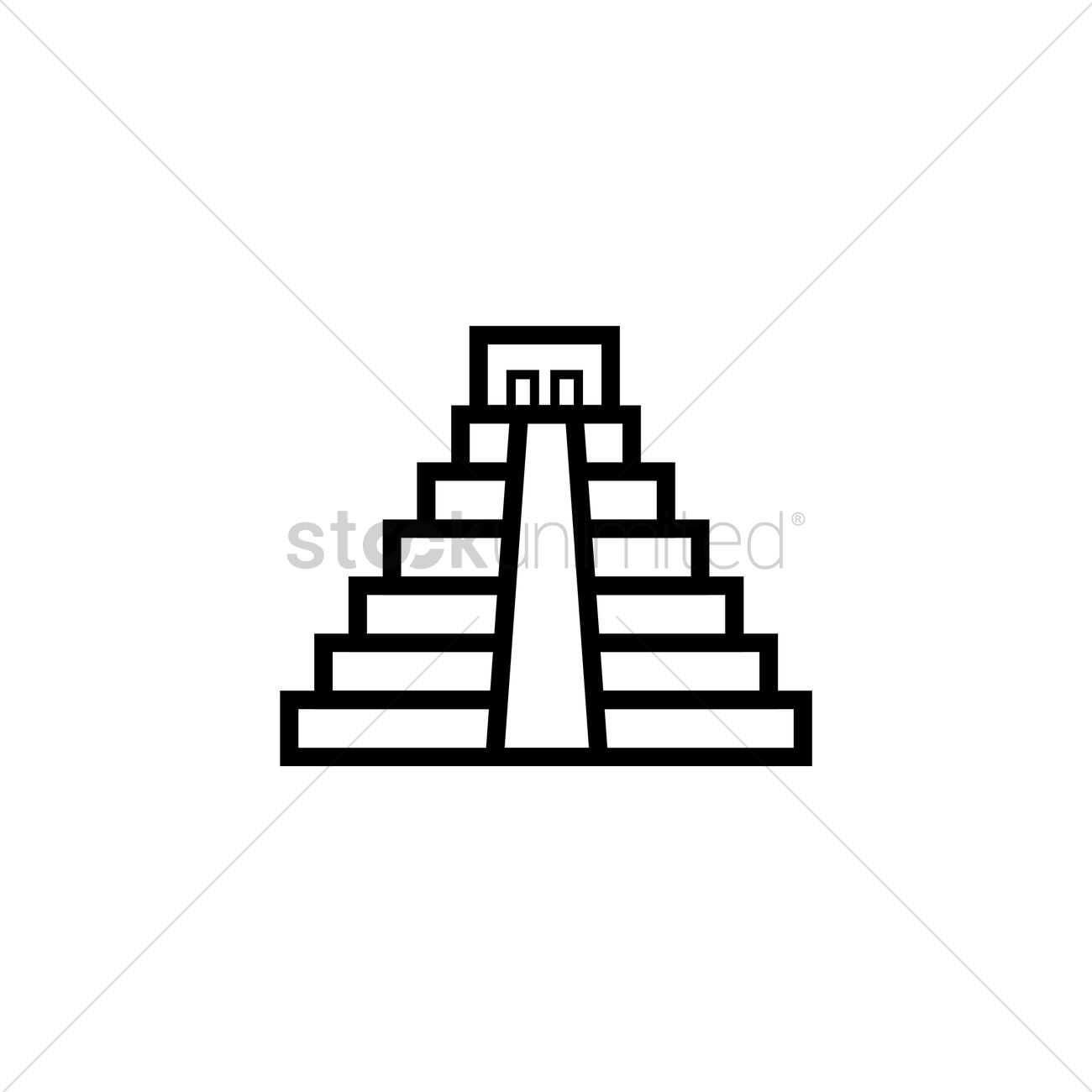 1300x1300 Mayan Pyramid Vector Image