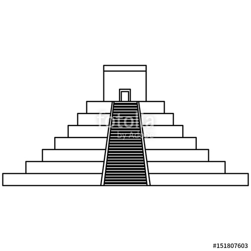 500x500 Mayan Pyramid Isolated Icon Vector Illustration Design Stock