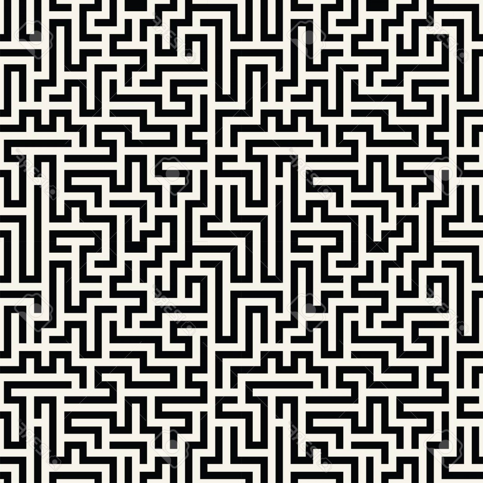 1560x1560 Photovector Graphic Abstract Geometry Maze Pattern Black And White