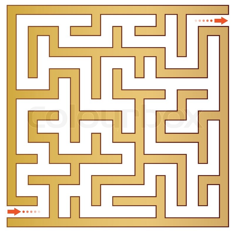 800x792 Gold Maze Vector Illustration Stock Vector Colourbox