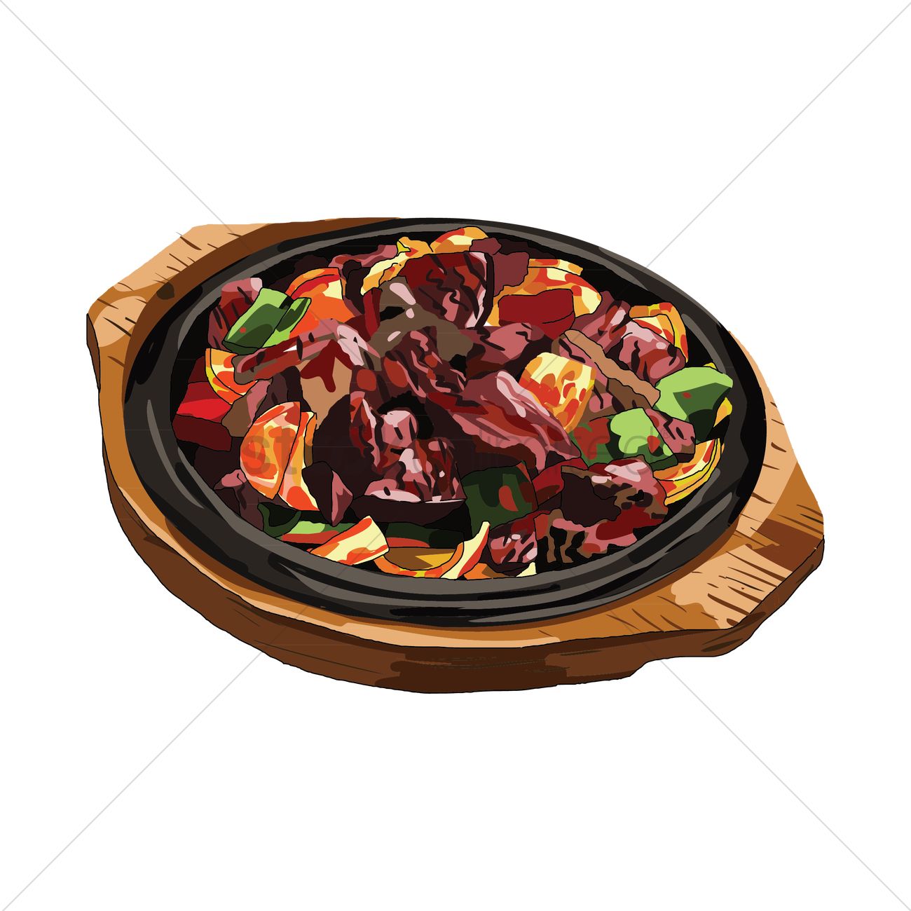 1300x1300 Hotplate Meal Vector Image