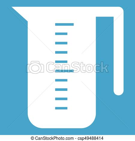 450x470 Measuring Cup Icon White Isolated On Blue Background Vector