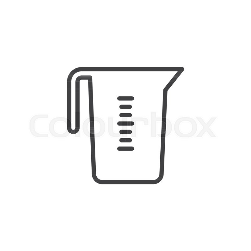 800x800 Measuring Cup Line Icon, Outline Vector Sign, Linear Style