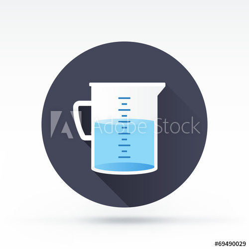 500x500 Flat Style With Long Shadows, Measuring Cup Vector Icon