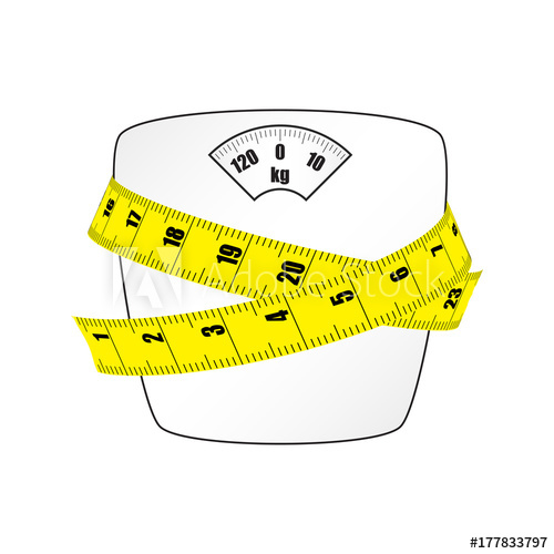 500x500 Scales For Weighing With The Measuring Tape. Vector Image.