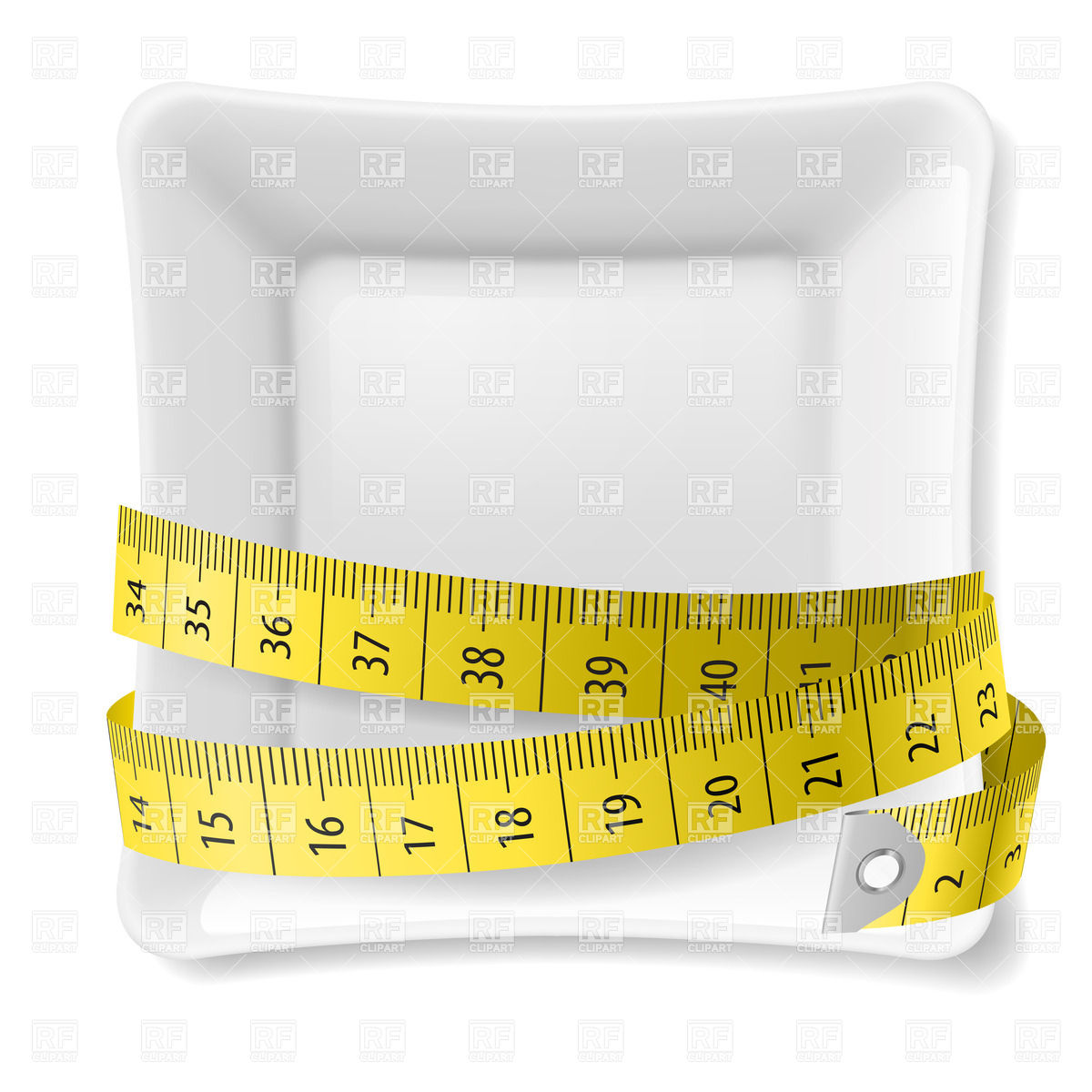 1200x1200 Square Plate With Tape Measure Vector Image Vector Artwork Of