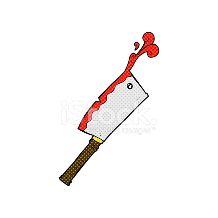 440x440 Comic Cartoon Meat Cleaver Stock Vector