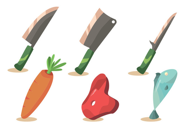 632x443 Meat And Cleaver Vector Set Free Vector Download 357629 Cannypic