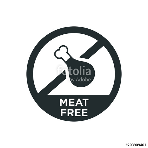 500x500 Meat Free Icon. Vector Illustration. Stock Image And Royalty Free