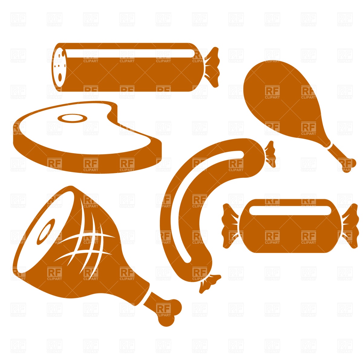 1200x1200 Meat Products Icon Set Vector Image Vector Artwork Of Food And