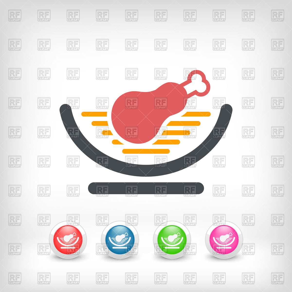 1200x1200 Meat Recipe Concept Icon Vector Image Vector Artwork Of Food And