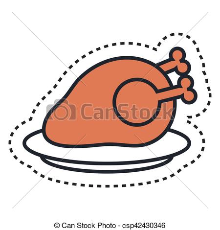 450x470 Chicken Meat Isolated Icon Vector Illustration Design.