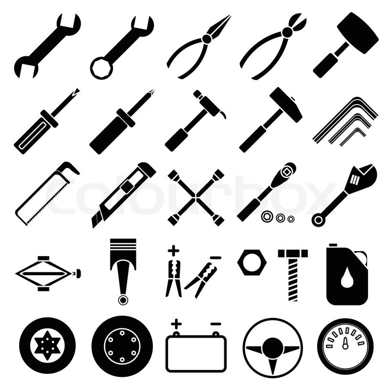 800x800 Image Of Auto Mechanic Tools Set Isolated On White Background