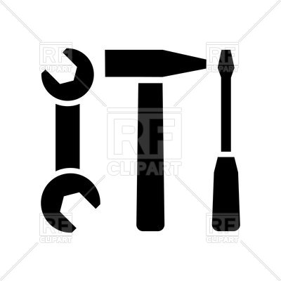 400x400 Repair Tools Black Icon Vector Image Vector Artwork Of